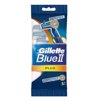 Одноразовые станки для бритья Blue 2 Plus Gillette, 5 шт 1836350 фото