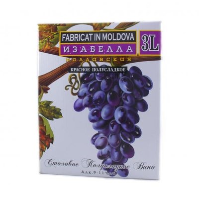 Вино червоне напівсолодке Alianta Vin Isabella Moldoveneasca, 3 л 2351940 фото