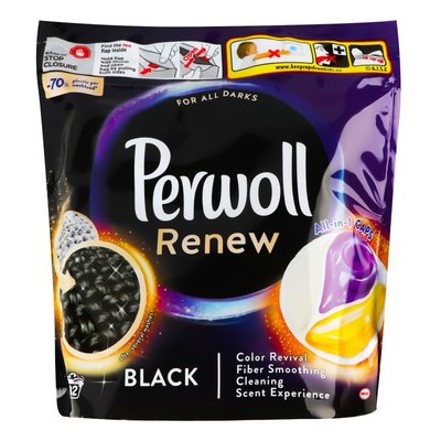 Засіб для прання темних та чорних речей в капсулах Black Renew Perwoll, 32х13.5 г 4013810 фото