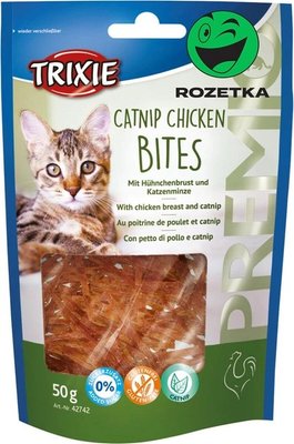 Ласощі для котів з куркою та котячою м'ятою Catnip Chicken Bites Trixie д/п 50г 4139940 фото