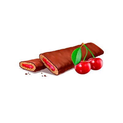 Батончик с вишневой начинкой в темном шоколаде, 100 г 3954650 фото