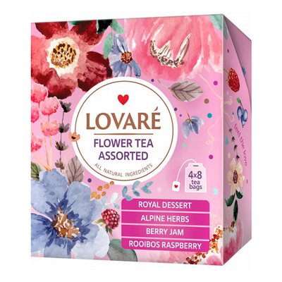 Чай цветочный пакетированный Ассорти Lovare, 1.5г*32 шт/уп. 3677050 фото