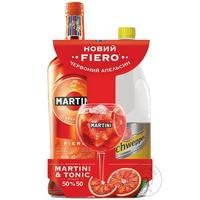 Набор Martini Fiero, 0.75 л + Schweppes, 1л 3070780 фото