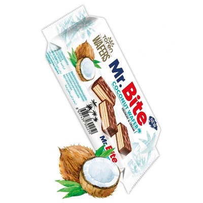 Вафли с кокосовым кремом, покрытые молочным шоколадом Mr.Bite, 38г 4227890 фото