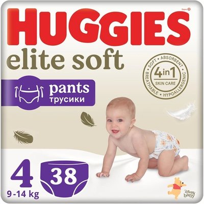 Підгузники-трусики для дітей 9-14кг 4 Elite Soft Huggies 38шт 3982260 фото