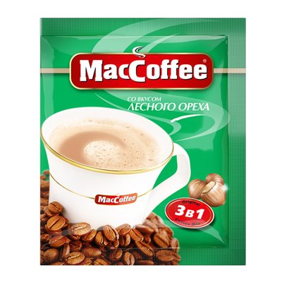 Кофейный напиток 3в1 со вкусом лесного ореха MacCoffee, 18 г 2840140 фото
