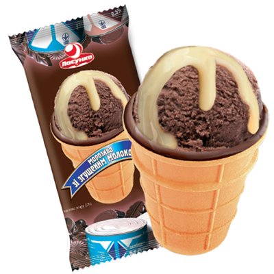Морозиво шоколад-згущене молоко Ласунка, 70 г 2121210 фото