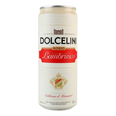 Сидр 7.5% сладкий шипучий крепкий Rosso Con Gusto Lambrusko Dolcelini, 0.33 л ж/б 4274900 фото