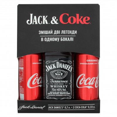 Набор виски Jack Daniel's, 0.7 л и напиток Кока-кола, 0.33 л 3009040 фото
