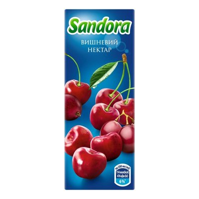 Нектар вишневый пастеризованный осветленный Sandora, 0.2 л 4080480 фото