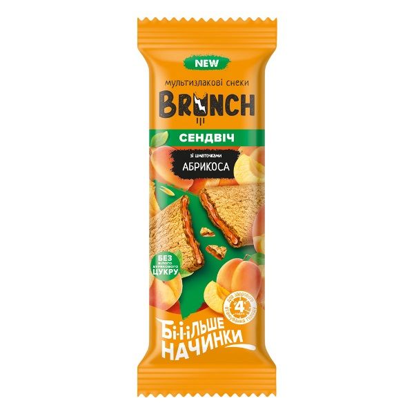 Сендвіч зі смаком абрикос Brunch АВК, 56 г 3605300 фото