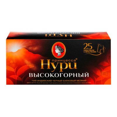 Чай чорний пакетований високогірний Принцеса Нурі, 25 шт/уп. 1325150 фото