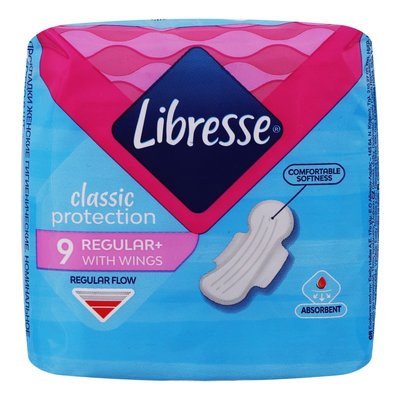 Прокладки гігієнічні Classic Protection Regular+ Libresse, 9 шт 3496450 фото