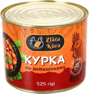 Консервированное мясо курицы по-домашнему Zlata kura, 525 г 3927490 фото