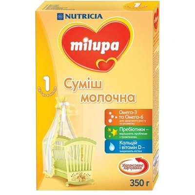Суміш молочна суха для дітей від 0 до 6міс 1 Milupa к/у 350г 2207580 фото
