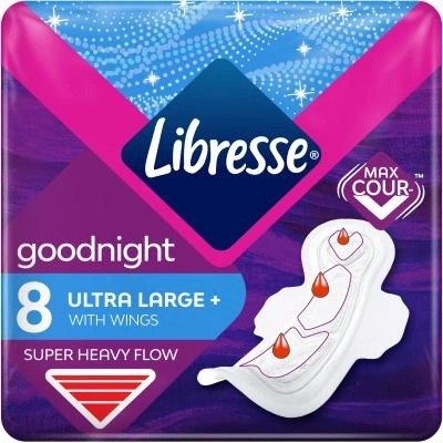 Прокладки гігієнічні Ultra Large+ Goognight Libresse, 8 шт 3332280 фото